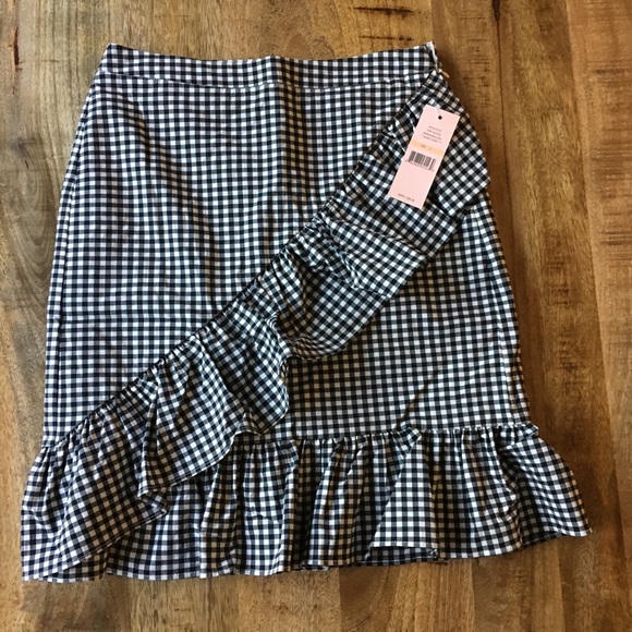 Nanette Lepore Black Gingham Frill Skirt NWT - Picture 4 of 6